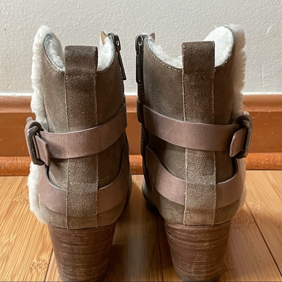 Belle by Sigerson Morrison Laica Gray Suede Faux Fur Lined Booties size 7.5B - Picture 7 of 16